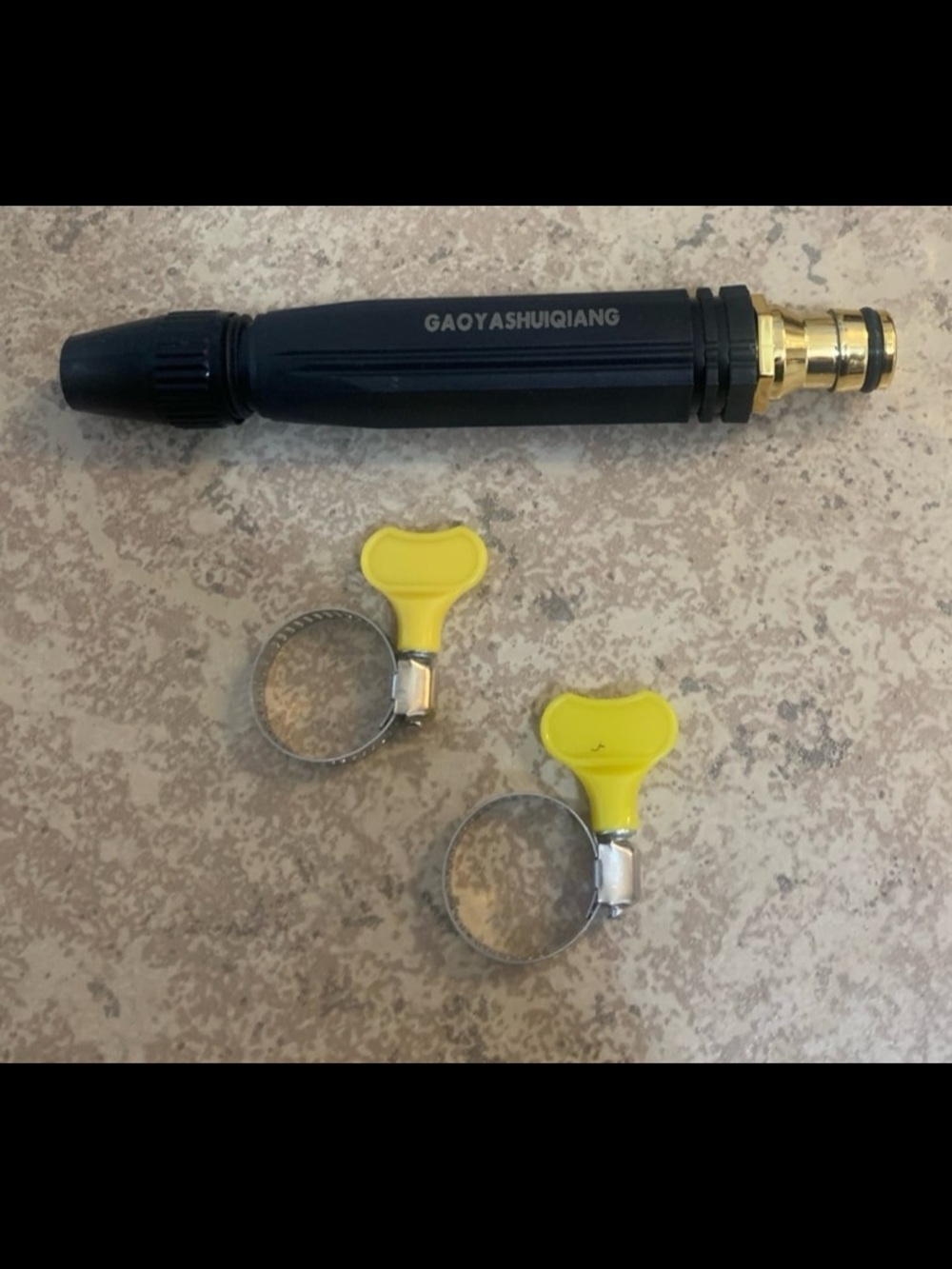New! High Pressure Nozzle w/ Metal Connector. Ergonomic Grip. (2) Brass connecto